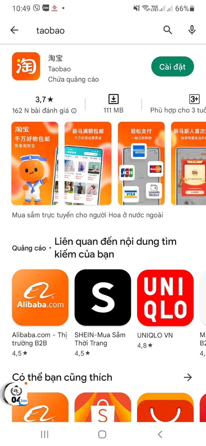 Tải app Taobao trên CH Play